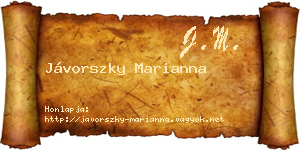 Jávorszky Marianna névjegykártya