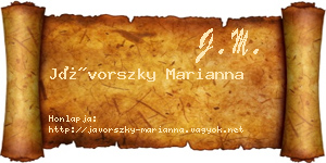 Jávorszky Marianna névjegykártya